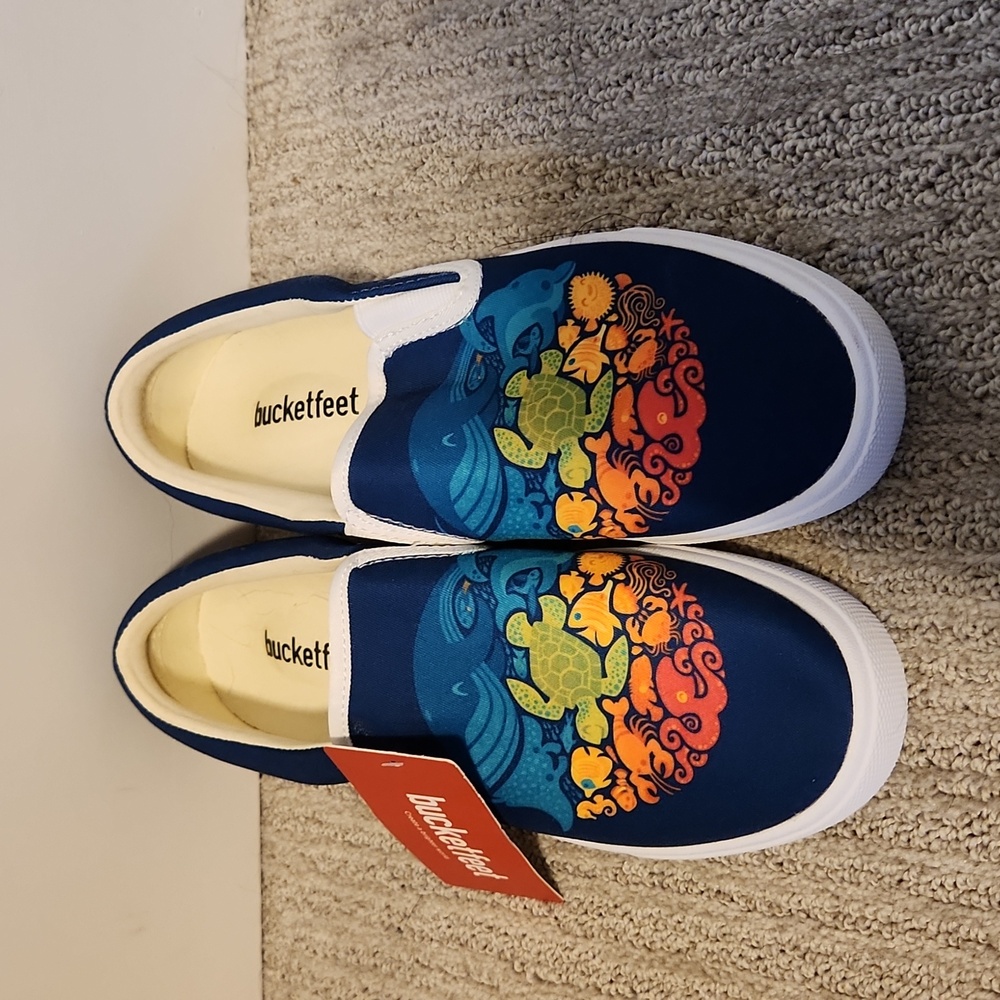Bucketfeet Sea Creature Slip Ons NWT